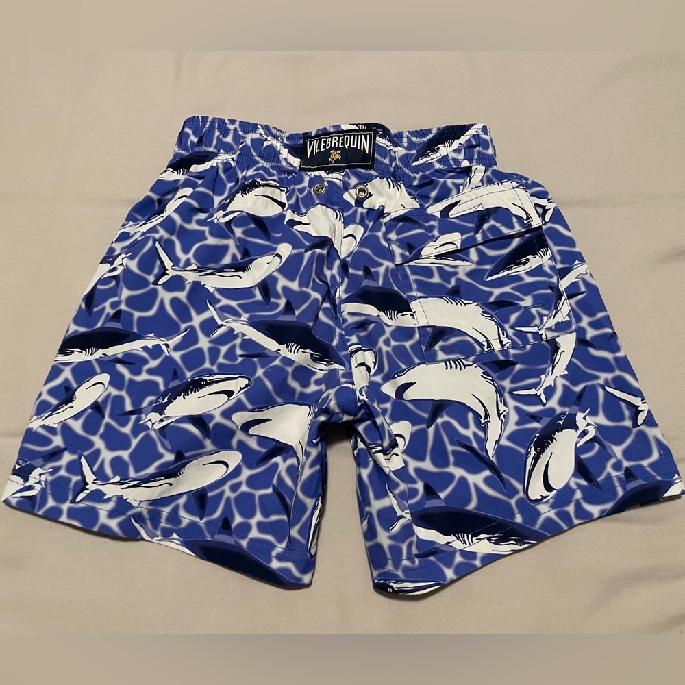 Vilebrequin Kids Swim Trunks Blue Shark Pattern Limited Edition Size 6